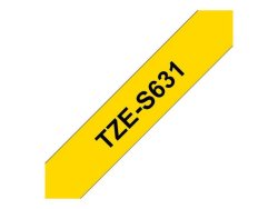 Tape BROTHER TZES631 12mm Svart p Gul