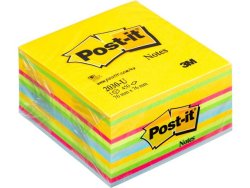Notes POST-IT kub 76x76mm sort. frger