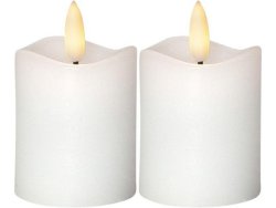 Blockljus STAR T LED Flamme 7,5cm vit