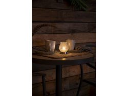 Ljuslykta KONSTSMIDE LED 10x11cm glas