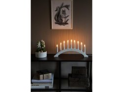 Elljusstake 9 ljus 49x26cm tr vit