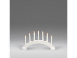 Elljusstake 7 ljus 39x23cm tr vit