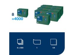 Servett TORK Lunch 1-lags m.grn 500/fp