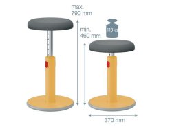 Sitta-Stå Balansstol LEITZ Ergo Cosy gul