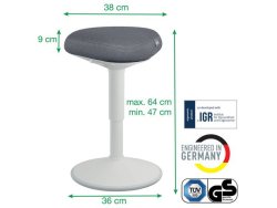Sittpall LEITZ Ergo ljusgr