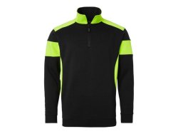 Sweatshirt halfzip 222 sv/fluor. gul XS