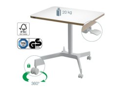 Bord LEITZ  Ergo hj och snkbart vit