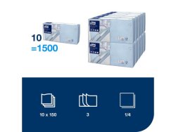 Servett TORK Lunch 3-lags ljusbl 150/fp