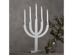 Elljusstake 5 ljus 35x67cm tr vit