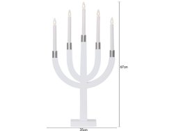 Elljusstake 5 ljus 35x67cm tr vit