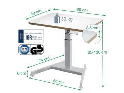 Bord LEITZ electrisk hj-snk vit