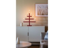 Elljusstake 7 ljus 48x61cm tr rd