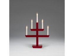 Elljusstake 5 ljus 35x48cm tr rd