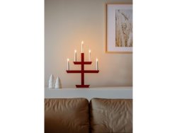 Elljusstake 5 ljus 35x48cm tr rd