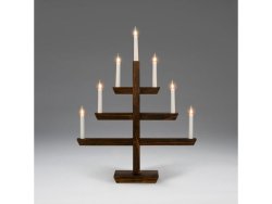 Elljusstake 7 ljus 48x61cm tr brun