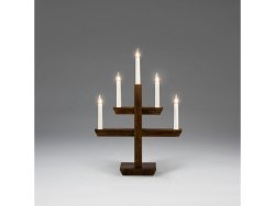 Elljusstake 5 ljus 35x48cm tr brun