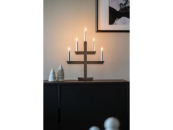 Elljusstake 5 ljus 35x48cm tr brun