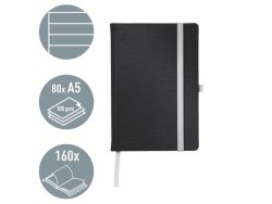 Ant.bok LEITZ Style A5 H linj 80bl svart