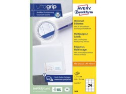 Etikett AVERY 64,6x33,8mm 2400st/fp