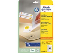Etikett AVERY avtagb 45,7x21,2 1200/FP