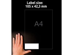 Etikett AVERY 105x42,3mm 1400st/fp
