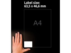 Etikett AVERY 63,5x46,6mm UG 1800st/fp