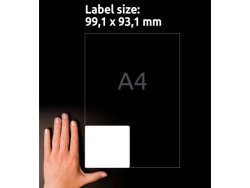 Etikett AVERY 99,1x93,1mm UG 600st/fp