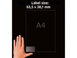 Etikett AVERY 63,5x38,1mm transparent 525st/fp