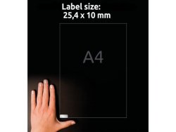 Etikett AVERY 25,4x10mm silver 3780st/fp