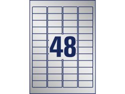 Etikett AVERY 45,7x21,2mm silver 960st/fp
