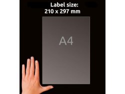 Etikett AVERY 210x297mm transparent 25st/fp