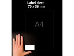 Etikett AVERY 70x36mm 100% tervunnen 2400st/fp