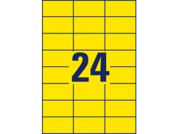 Etikett AVERY 70x37mm gul 2400st/fp