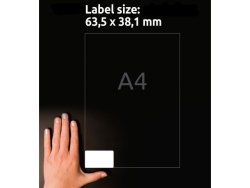Etikett AVERY avtagb 63,5x38,1 630/FP