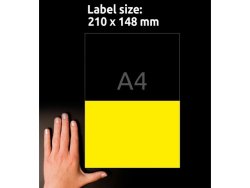 Etikett AVERY 210x148mm gul 40/fp