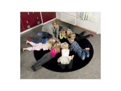 Matta rund 150 cm bl