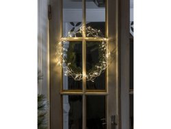 Krans metall 48 varmvit LED 45cm silver