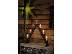 Elljusstake 7 ljus vikbar 56x56 tr svar
