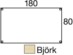 Bord frist 180x80cm bjrklaminat/svart