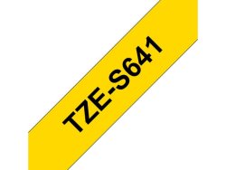 Tape BROTHER TZES641 18mm Svart p Gul