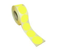 Etikett rund 40mm gul 500st/rl