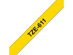 Tape BROTHER TZE611 6mm svart p gul