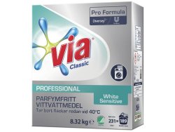 Tvttmedel VIA Professional White Sensitive 8,32kg