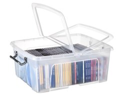 Plastlda STRATA 24L klar med lock PP