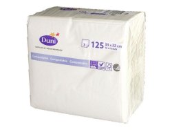 Servett 3-lags 33x33cm vit 125/FP