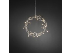 Krans metall 32 varmvit LED 30cm silver
