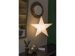 Papperstjrna med trfot 71,5cm vit