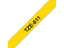 Tape BROTHER TZE611 6mm svart p gul