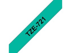 Tape BROTHER TZE721 9mm Svart p Grn