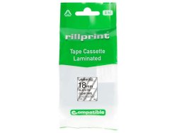 Tape 18mm TZe-141 svart p klar
